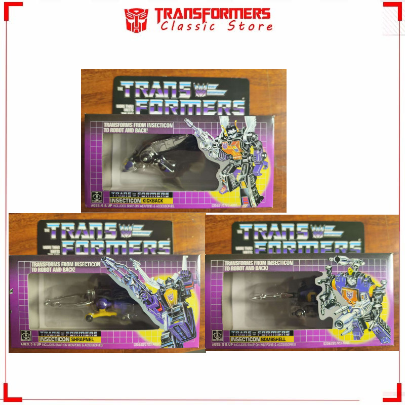 In Stock Classic Transformers Toys G1 Reissue KO Edition Kickback Bombshell Shrapnel Cybertron