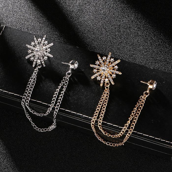 Pin Bros Jas Rantai Rumbai / Bros Pin Rantai Rumbai Jas Bintang Snowflake