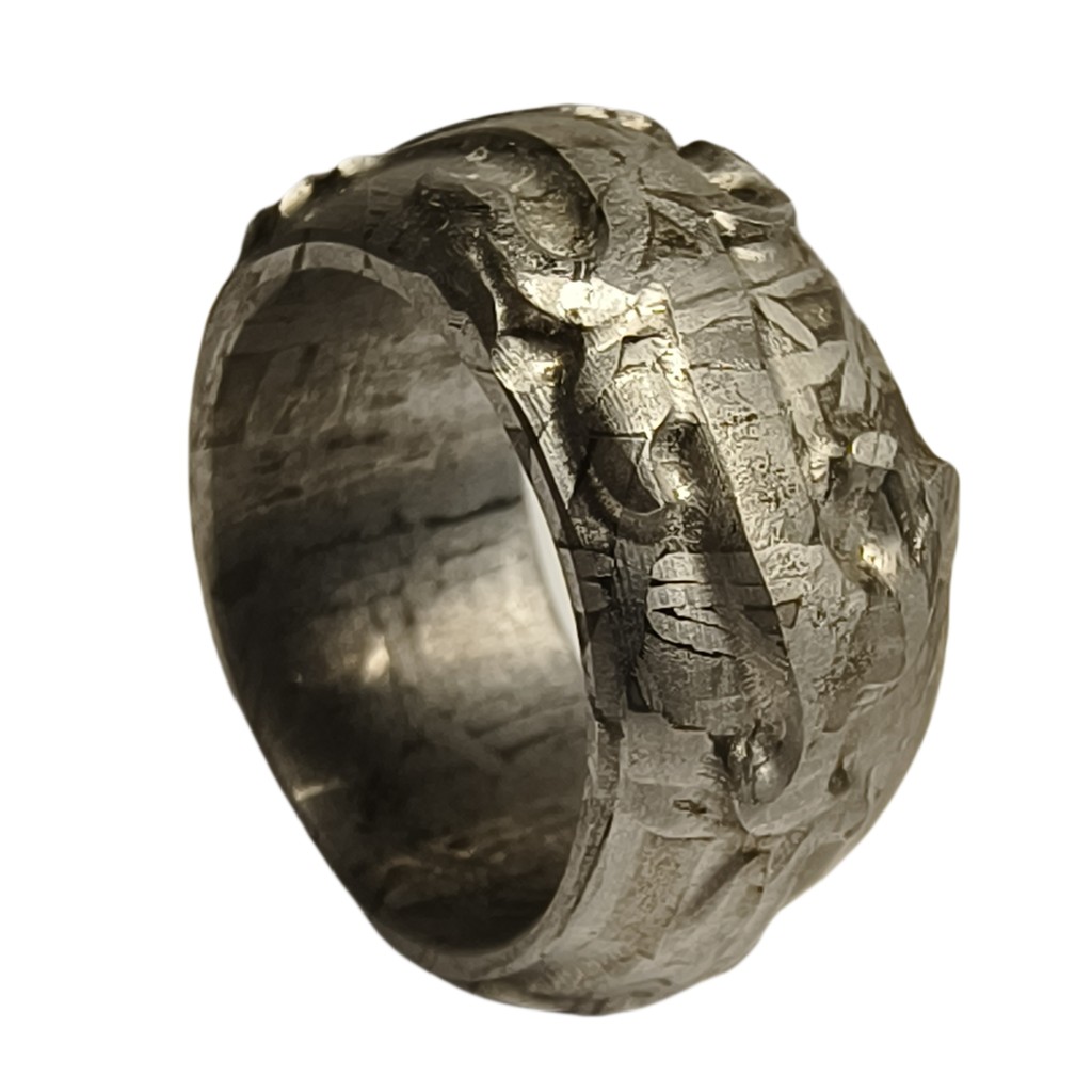 Muonionalusta meteorite Ring Natural iron meteorite pendant MeteoriteHandmade Carving craft jewelry