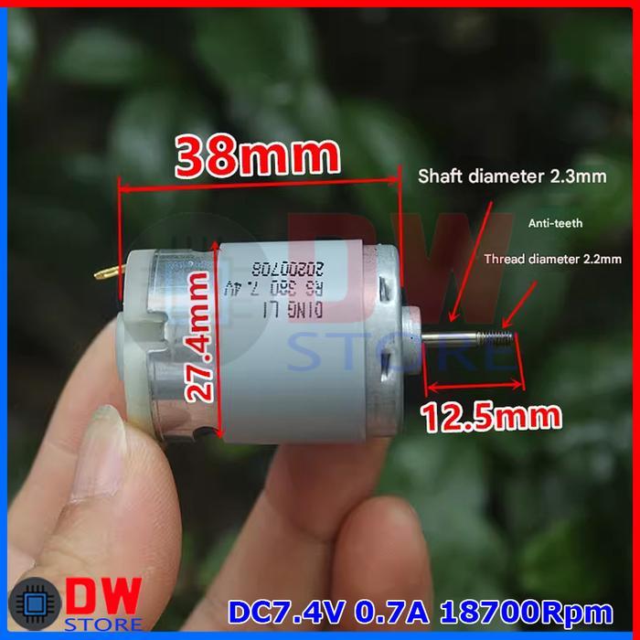 Dinamo DC Motor RS380 RS-380 DC 7.4V Juicer Hand Portable Blender Chopper Cordless Mixer Tangan