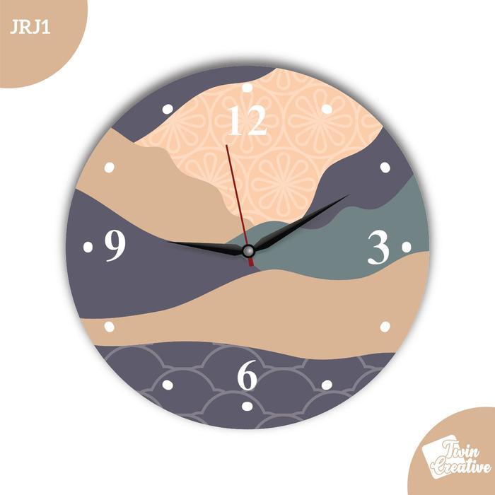 JAM DINDING RUMAH MINIMALIS MODERN KAYU MDF RHYTHM JAPANESE