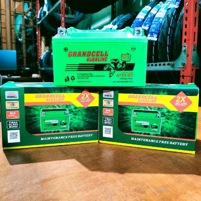 Aki Ninja 250 4T Alkaline Atx9-Bs Grandcell Mf Aki Kering 9 Ampere