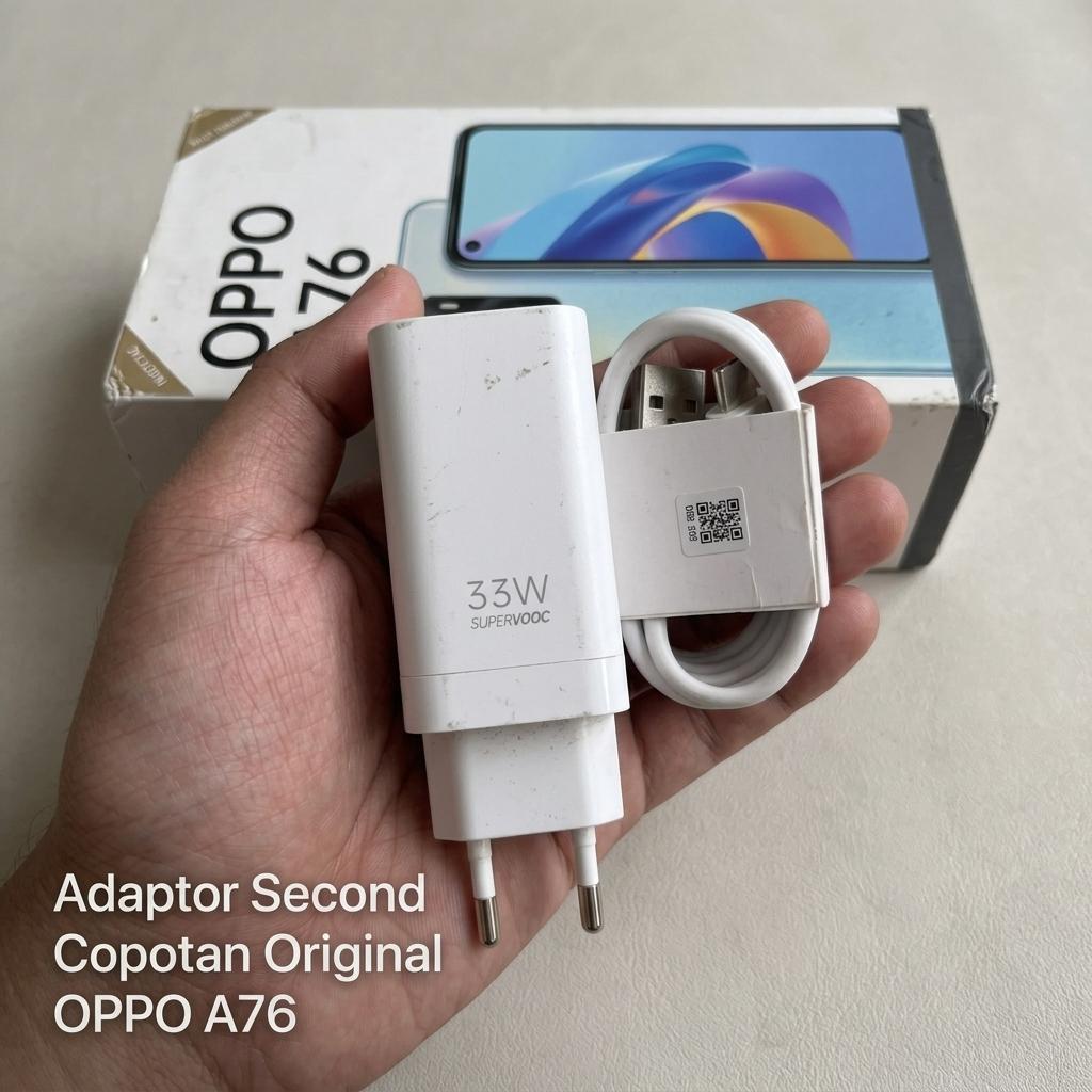 Adaptor Charger OPPO VCB3HDEH Bekas Original SuperVOOC 33W Fast Charging 5-11V 3A Cocok OPPO A76