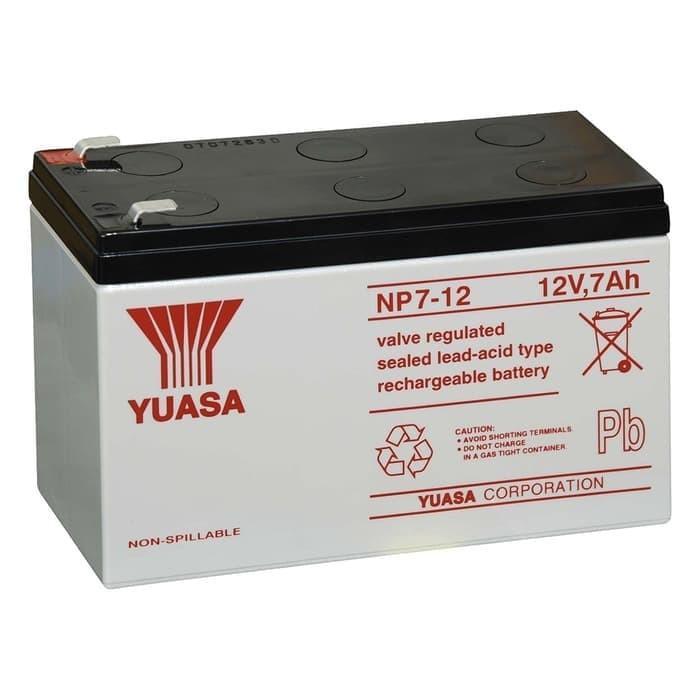 Charger Aki Mobil Otomatis Battery Yuasa Np7.2-12 / Baterai Ups Aki Kering 12V 7.2Ah 12 Volt 7Ah