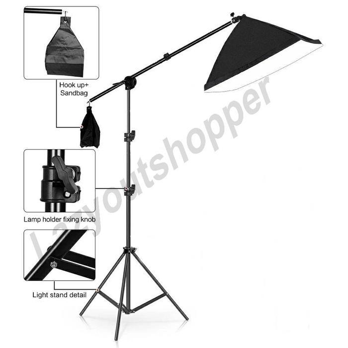Paket Softbox Light Stand Dan Boom Arm