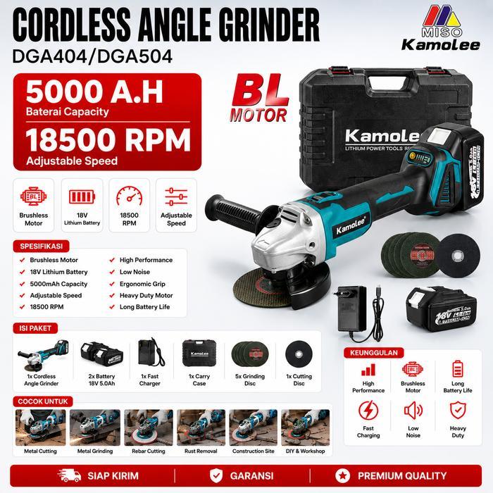 Kamolee Dga504 Dga404 Cordless Gerinda Tangan 100/125Mm