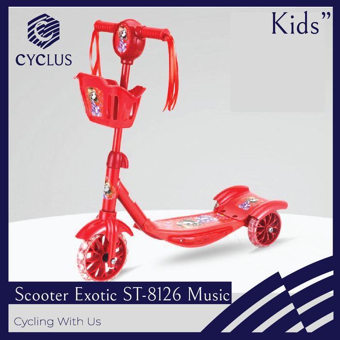 GRAB - Scooter Skuter Anak Exotic ST-8126 Keranjang Musik