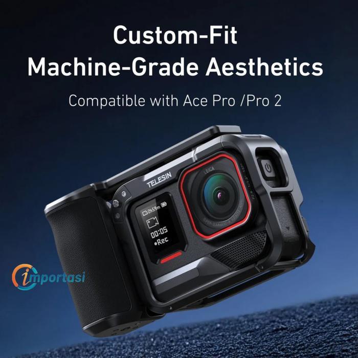Telesin Street Hand Grip Kit Set Aegis Pro For Insta360 Ace Pro / Ace Pro 2 Case With Cold Shoe