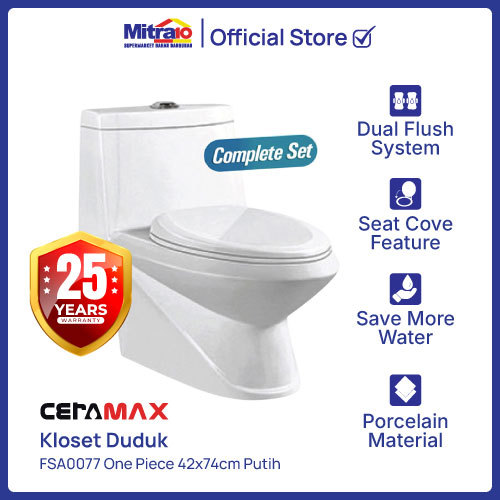 Kloset Duduk Ceramax FSA0077 One Piece - Garansi 25 th [INCLUDE PACKING KAYU]