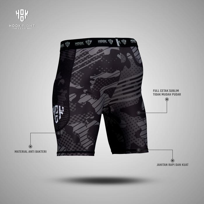 Promo Celana Legging Mma Bjj Compression Pants Fight Spats Hook Rock