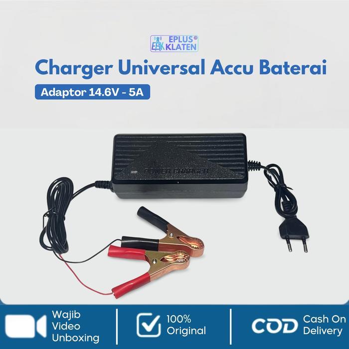 Charger Accu Motor Mobil 12V 14.6V 5A Portable Aki Tangki Sprayer Semprotan Elektrik Setrum PDC PAC