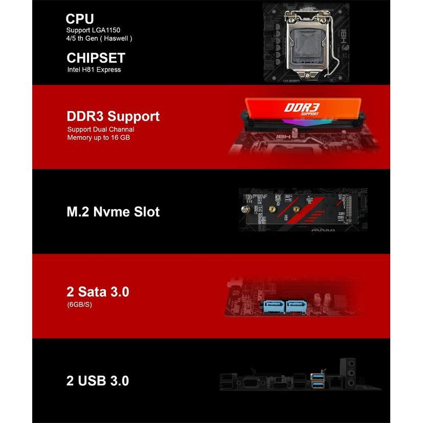 READY MOTHERBOARD VARRO H81V-R3 LGA1150
