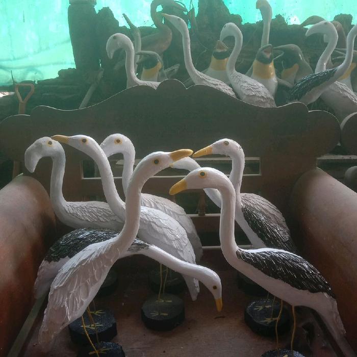 FYODORU Patung Burung Kuntul Putih