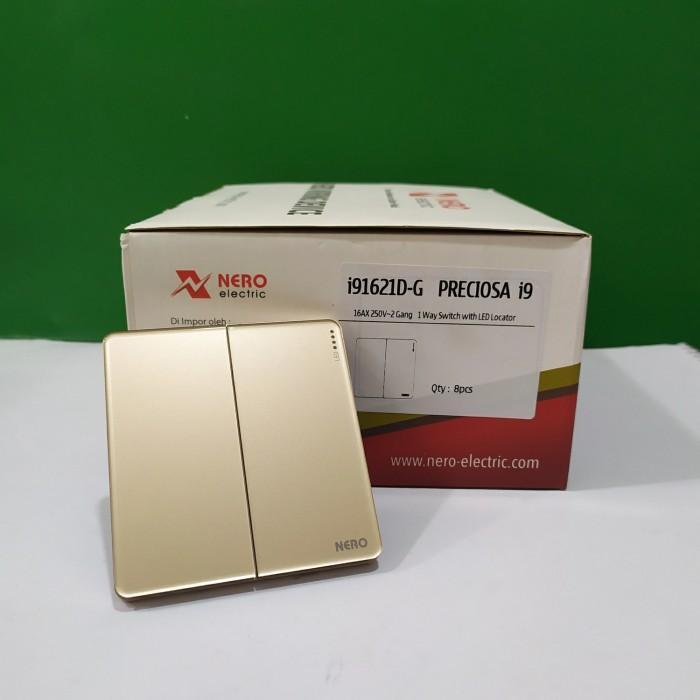 SAKLAR 2 GANG LED NERO PRECIOSA GOLD READY