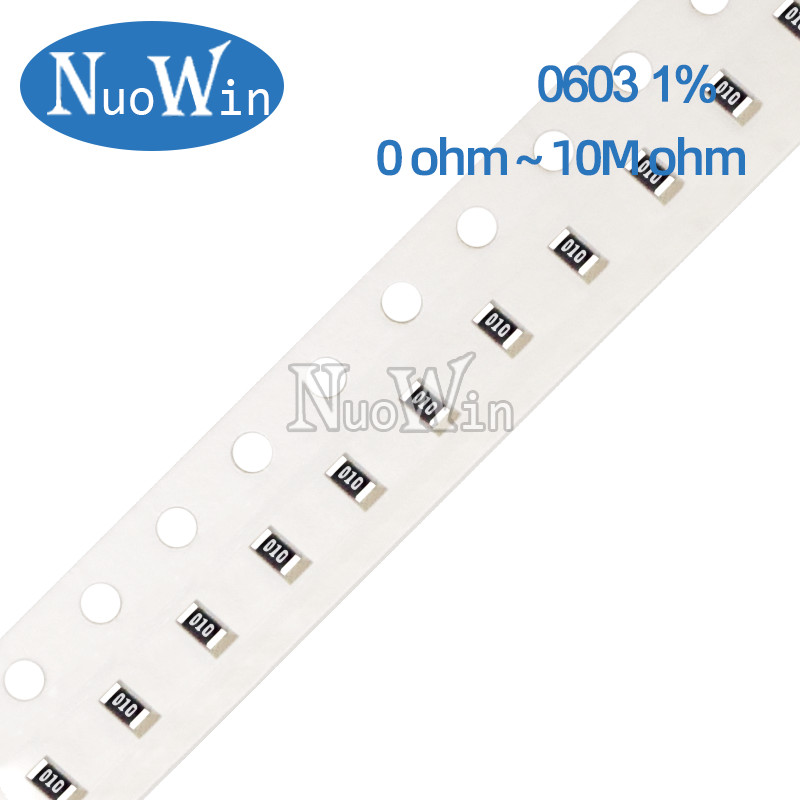100pcs/Lot 0603 1% resistor 0R-10M 1K 2.2K 3.3K 4.7K 10K 22K 47K 100K 220K 470K 0 0.1 0.22 1 10 22