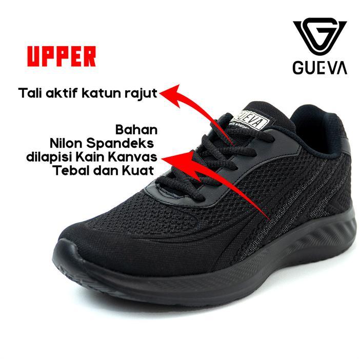 TERLARIS GUEVA065 Sepatu Sekolah Pria Hitam Full SMP SMA SMK KULIAH Sepatu Sekolah Casual Olahraga