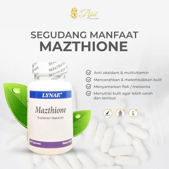 MAZTHIONE ORIGINAL USA SUPLEMEN PEMUTIH BADAN EFEKTIF MENCERAHKAN KULIT