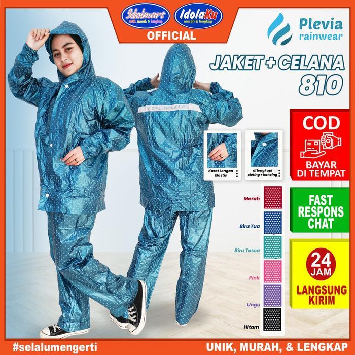 IDOLMART Jas Hujan Dewasa /Jas Hujan 810 Plevia Pria Wanita Dewasa