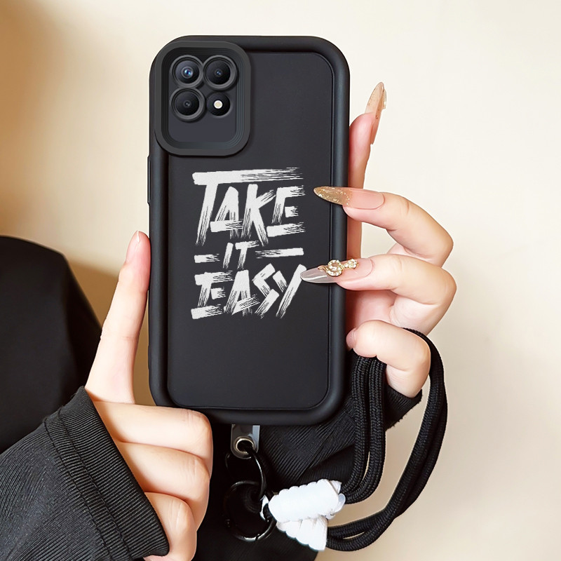 Casing Hp untuk Realme 8I Narzo 50 4G Hp Case Casing lunak tali Kasing HP Kesing pelindung genggam S