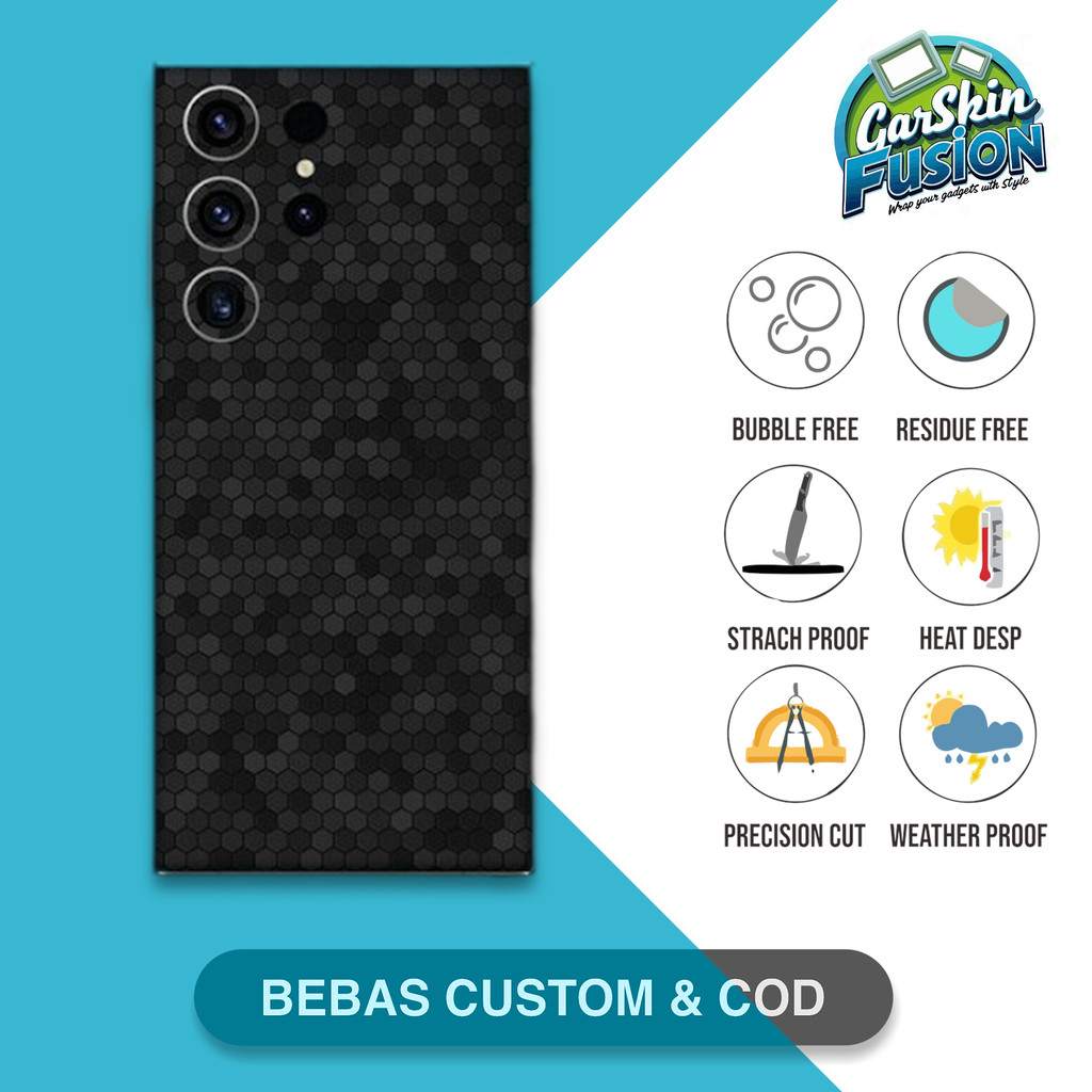 Garskin Skin Samsung S23 Ultra honey comb Anti-Scratch Protector Case | by Fusion Kode - zzS