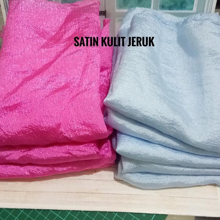 Kain perca satin kulit jeruk