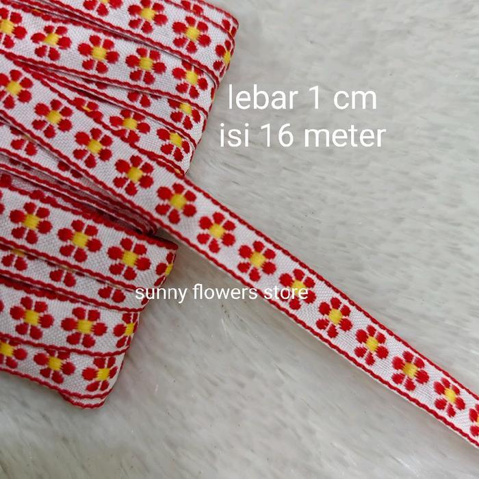 renda jr / renda libin /renda bunga kecil lebar 1 cm