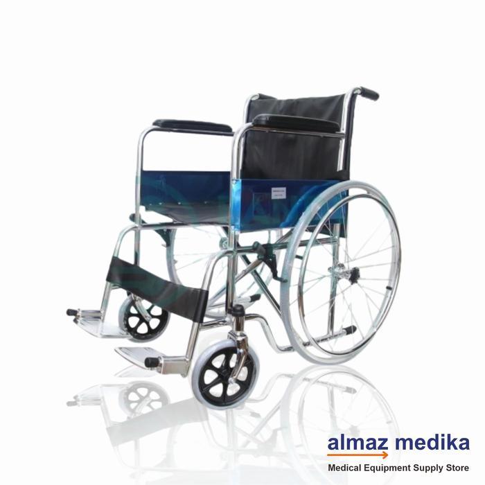 PROMO Kursi Roda Sella Standard dengan Frame Chromed Steel & Kulit Sintetis Halus Tebal Ban Mati