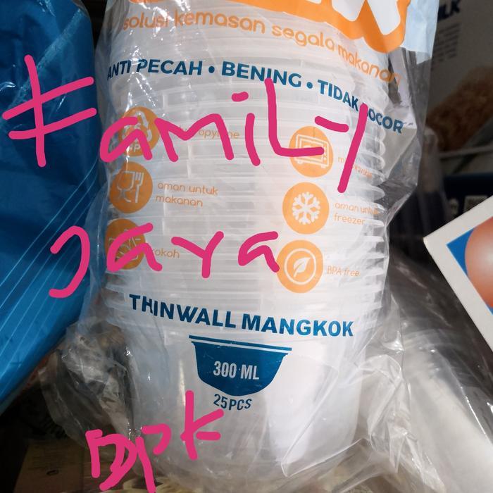 Mangkok Plastik 300Ml Dgn Tutup/25