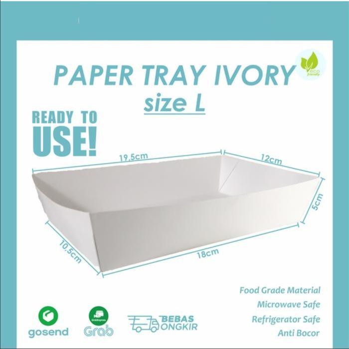 magg- Paper Tray L Piring Kertas Tray Chicken Food Large Besar Kentang Sosis