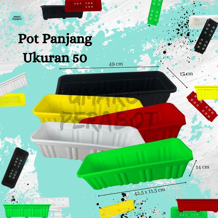 Pot Panjang Ukuran 50 / Pot Panjang Kotak / Pot Alpen / Pot Tanaman / Pot Bunga / Pot Plastik /
