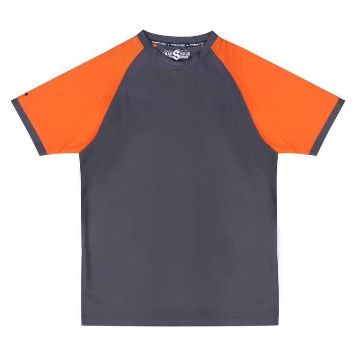 ASLI Snapback Jersey Oblong Kerah Bulat Polos Abu Abu Orange READY STOCK