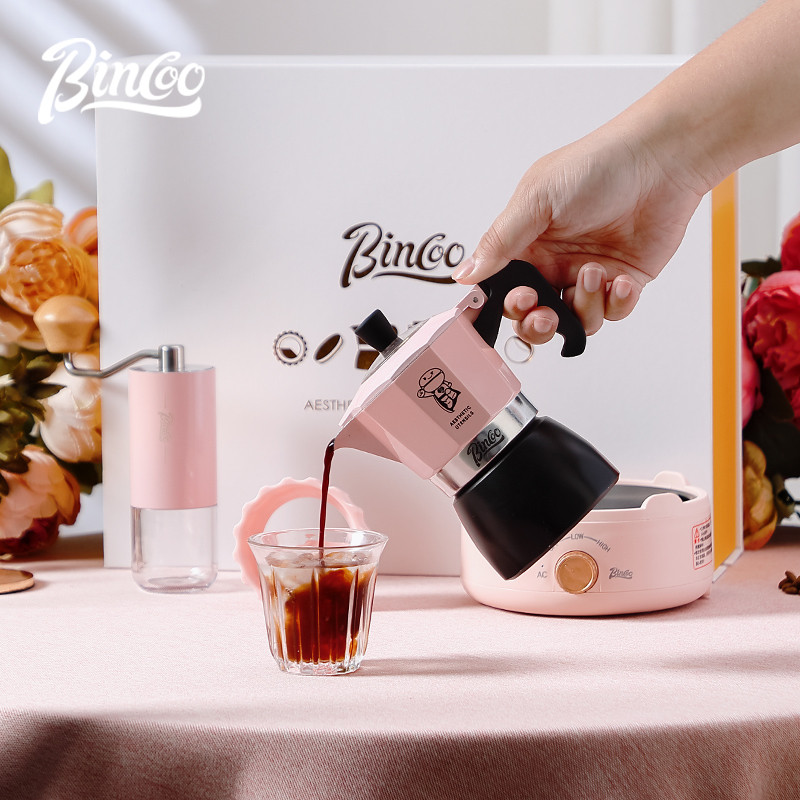 Bincoo Italian Double Valve Mocha Pot Electric Stove Heating Combination Set Espresso Pot Five Piece