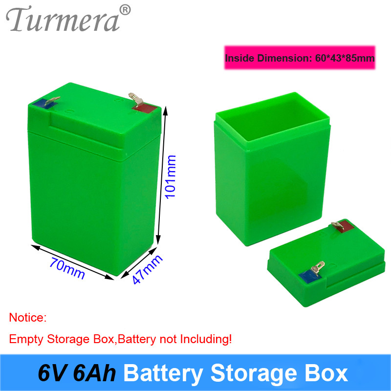 Turmera 6V 6Ah Battery Storage Box Empty For Lifepo4 Battery Use Children Electric Car Or Motorcycle
