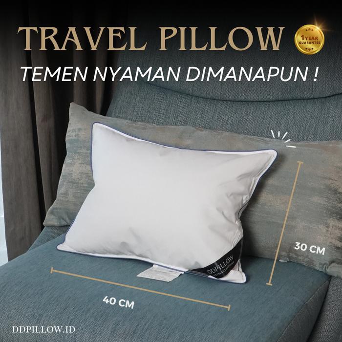 DDPillow Bantal Travel Bulu Angsa Asli Travel Pillow Lumbar Pillow