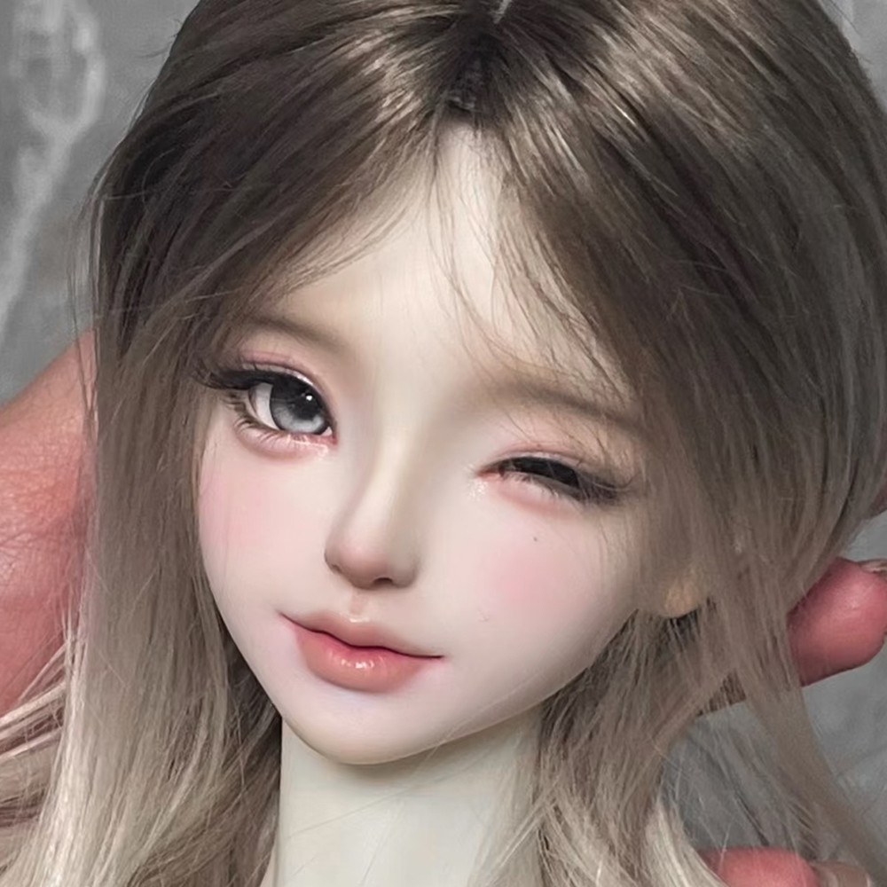 1/3 Bjd Doll Head No Makeup Resin Material Diy Doll Head No Makeup Blinking Girl Head For 1/3 Bjd