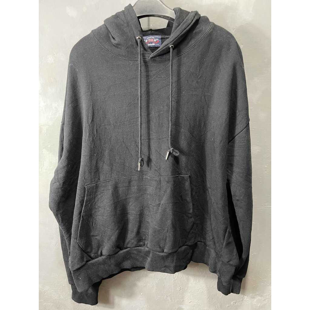 HOODIE HITAM POLOS TEBAL SECOND