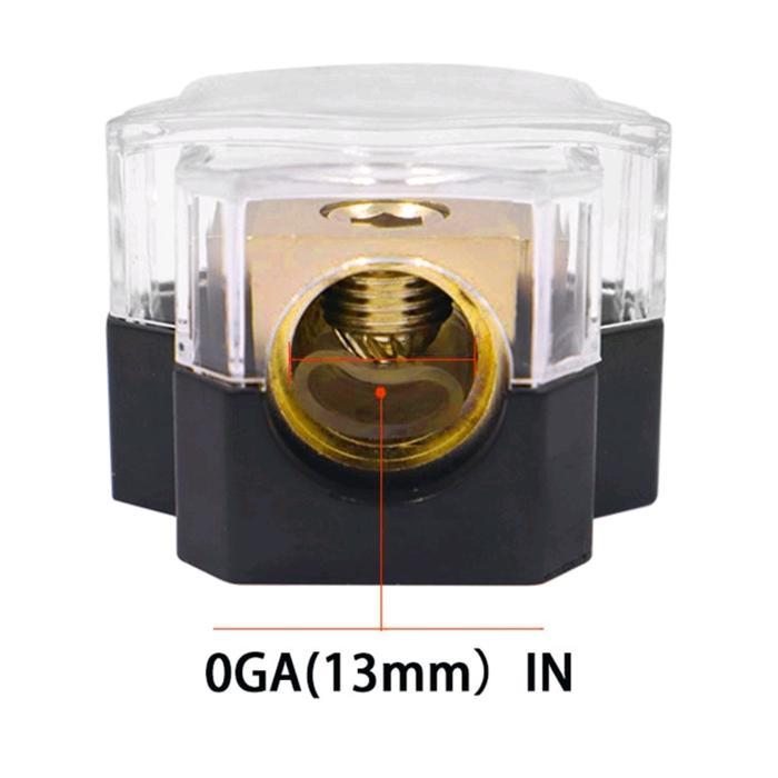 Distribution Block 1X0/4 Awg (In) 2X 4/8 Awg Out (Out) Fuse Gold Plate