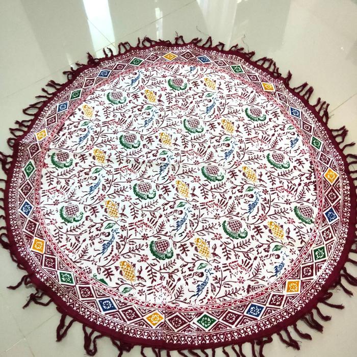 Taplak Meja Bulat Batik Cap Original