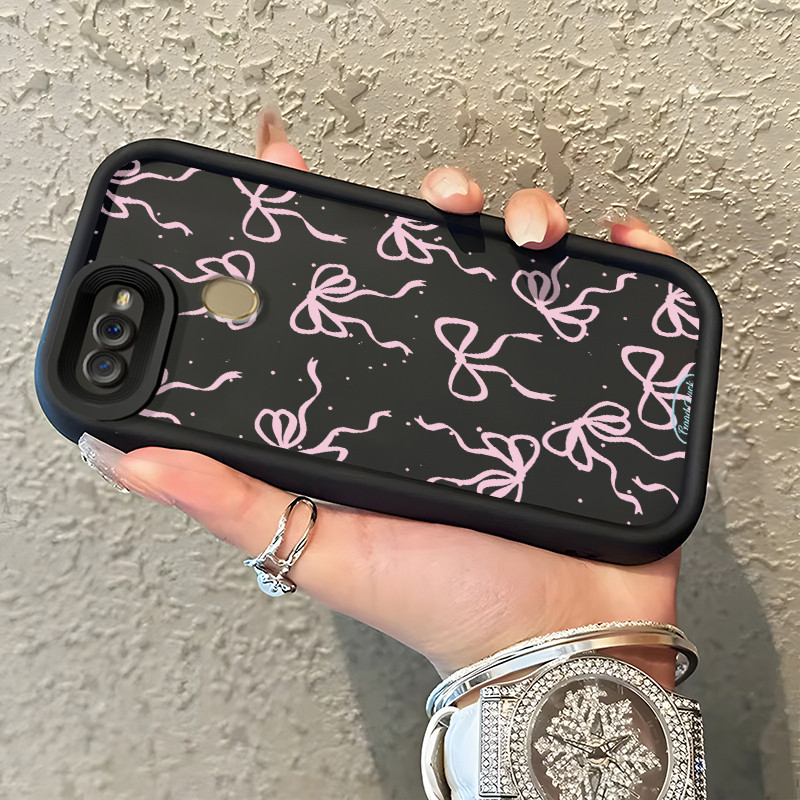 Casing Hp OPPO A7 OPPO A5s OPPO A12 OPPO A12S A11k Case Casing Menggambar Butterfly Pink pola HP Kas