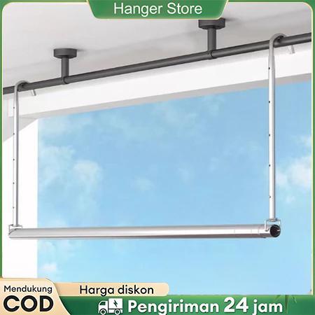 Jemuran Gantung Jemuran Portable Stainless Steel Fleksibel Tiang Jemuran Untuk Balkon Kanopi Tiang