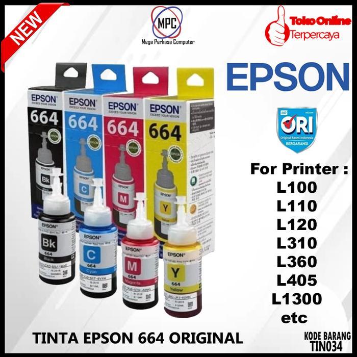 Tinta Printer Epson Original 664 L100 L120 L200 L220 L360 L405 L1300 Terbaru 