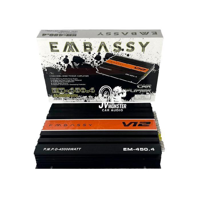 ROBOT - EMBASSY Power EM-450 V12 Max Power P.M.P.O 45000Watt Amplifier Audio High Power dengan