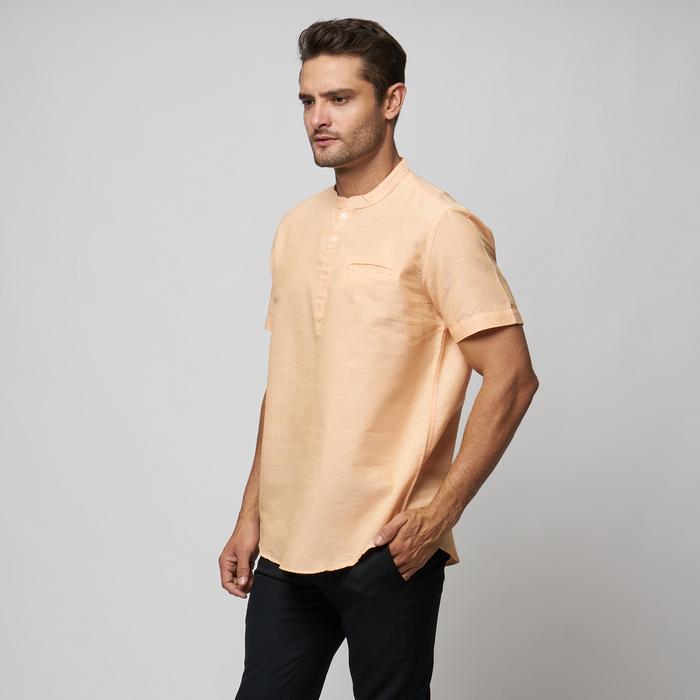 oxford peternation kerah Kemeja Oxford Kerah Shanghai Warna Apricot Ukuran M kerah sanghai warna apr