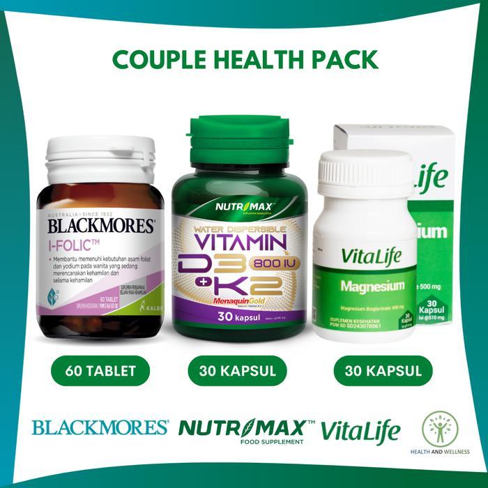 BLACKMORES I FOLIC 60 TABLET VITALIFE MAGNESIUM NUTRIMAX VITAMIN D3 800 IU K2