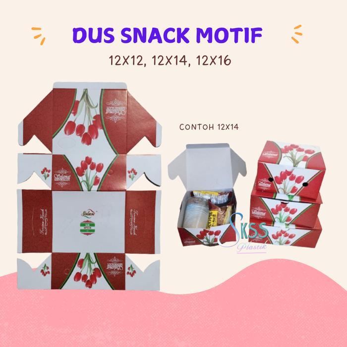 Ada Stok 25 Pcs Dus Snack Box Motif 12x12 12x14 12x16 l Kotak Kue Kardus Snack Box Pukis
