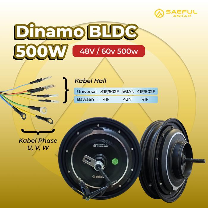 TERMURAH TERLARIS TERBARU DINAMO BLDC SEPEDA LISTRIK 500W 36V / 48V/ 60V DINAMO BRUSHLESS MODEL