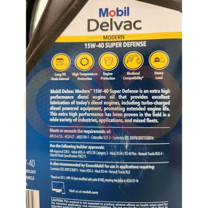 Mobil Oli Mobil Mesin Modern Diesel Delvac 15W-40 5 Ltr