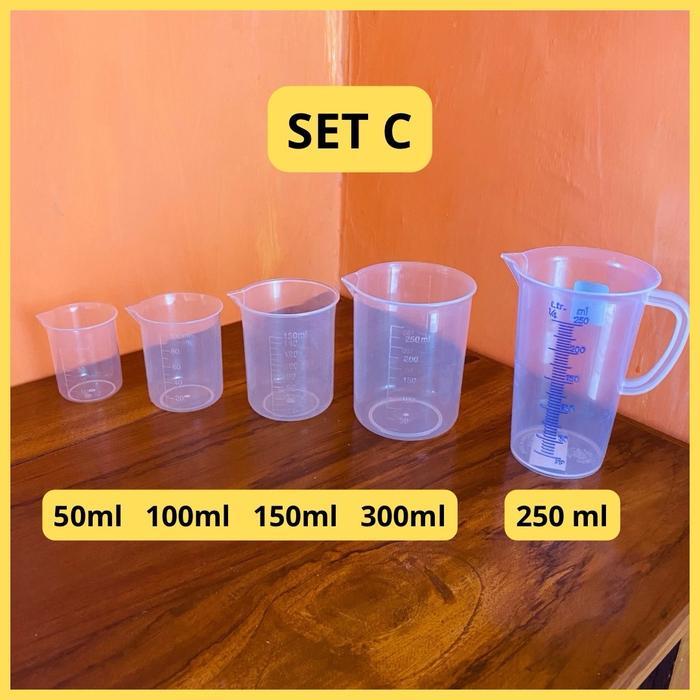 Flash Sale Gelas Takar Kecil 1 Set Lengkap Gelas Ukur Kecil 1 Set Gelas Takar Gula Sirup Original