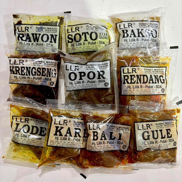 TERMURAH 10 pcs Bumbu Masak Instan LLR bisa pilih mix (Hj Lilik R) Rawon Soto Kediri Jawa Timur