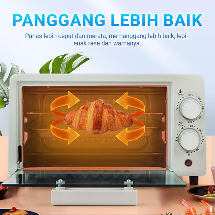 NEEW Oven Listrik Mini Kapasitas 12L Finito Alat Pemanggang Roti Pemanas Atas Bawah Stainless